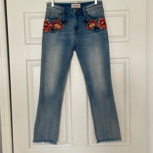 driftwood embroidered jeans